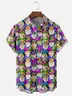 Moisture Wicking Mardi Gras Midget Chest Pocket Casual Hawaiian Shirt