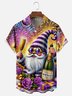 Moisture Wicking Happy New Year Gnome Chest Pocket Casual Shirt