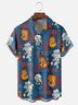 Tall Size Moisture-wicking Christmas Santa Claus Cartoon Chest Pocket Casual Shirt