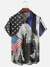 Moisture Wicking American Flag Bigfoot Mask Chest Pocket Casual Hawaiian Shirt