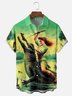 Moisture Wicking Hawaiian Beauty Crocodile Music Party Chest Pocket Casual Shirt