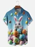 Moisture-wicking Easter Rabbit Eggs Chest Pocket Casual Shirt