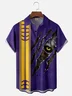Moisture-wicking Louisiana American Football Purple Tigers Chest Pocket Hawaiian Shirt