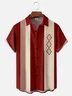 Tall Size Moisture-wicking Geometric Chest Pocket Bowling Shirt
