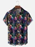 Moisture Wicking Hawaiian Tropical Floral Parrot Chest Pocket Casual Shirt