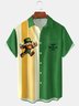 Moisture Wicking St. Patrick's Day Gnome Chest Pocket Casual Bowling Shirt