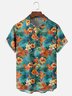 Moisture Wicking Hawaiian Tropical Floral Chest Pocket Casual Shirt