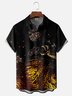 Moisture-wicking Cartoon Poster Monster Chest Pocket Casual Shirt