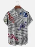 Moisture-wicking Music Score Notes Chest Pocket Casual Shirt