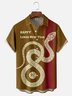 Moisture-wicking Lunar New Year Snake Art Chest Pocket Bowling Shirt