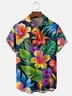 Moisture-wicking Floral Chest Pocket Hawaiian Shirt