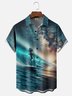 Moisture-wicking UFO Alien Surfing Chest Pocket Hawaiian Shirt
