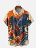 Moisture-wicking Cartoon Poster Monster Chest Pocket Casual Shirt