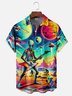 Moisture-wicking UFO Rock Guitar Chest Pocket Casual Shirt