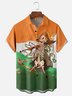 Moisture-wicking St. Patrick's Day Skull Clover Snake Violin Chest Pocket Casual Shirt