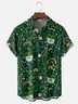 Moisture-wicking St. Patrick's Day Gnome Shamrock Mushrooms Chest Pocket Casual Shirt
