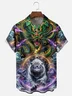 Moisture-wicking Japanese Dragon Tiger Waves Chest Pocket Casual Shirt