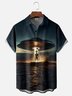 Moisture-wicking New Jersey UFO Alien Spaceship Chest Pocket Casual Shirt