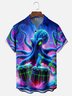 Moisture-wicking Marine Life Octopus Music Chest Pocket Hawaiian Shirt