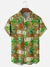 Moisture-wicking St. Patrick's Day Shamrock Beer Skull Chest Pocket Casual Shirt