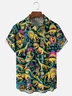 Moisture-wicking Dinosaur Retro Chest Pocket Hawaiian Shirt
