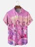 Moisture-wicking Flamingo Animal Chest Pocket Hawaiian Shirt