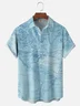 Hardaddy Mens Navigation Map Printed Casual Breathable Short Sleeve Shirt