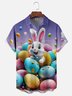 Moisture-wicking Easter Bunny Rabbit Eggs Chest Pocket Hawaiian Shirt