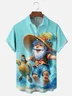 Moisture Wicking Tropical Seascape Turtle Midget Chest Pocket Hawaiian Shirt
