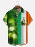 Moisture-wicking St. Patrick's Day Lucky Irish Flag Chest Pocket Casual Shirt