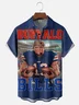 Moisture-wicking Trump New York State American Football Art Buffalo Chest Pocket Casual Shirt
