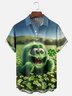 Moisture-wicking St. Patrick's Day Monster Lucky Clover Chest Pocket Casual Shirt