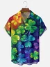 Moisture Wicking St. Patrick's Day Shamrock Chest Pocket Hawaiian Shirt