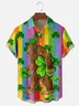 Moisture-wicking St Patrick's Day Bigfoot Shamrock Chest Pocket Hawaiian Shirt