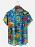 Moisture-wicking Marine Fish Chest Pocket Hawaiian Shirt