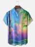 Moisture Wicking Gradient Bamboo Leaf Hawaiian Shirt