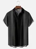Moisture Wicking Stripes Chest Pocket Casual Bowling Shirt