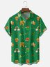Moisture Wicking St. Patrick's Day Shamrock Beer Chest Pocket Hawaiian Shirt
