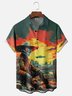 Moisture-wicking Alien Cactus Chest Pocket Casual Shirt