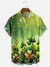 Moisture Wicking St. Patrick's Day Shamrock Chest Pocket Hawaiian Shirt