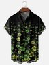 Moisture Wicking St. Patrick's Day Four Leaf Clover Chest Pocket Hawaiian Shirt
