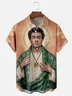 Moisture-wicking Luigi Art God Portrait Art Painting Mangione Chest Pocket Casual Shirt