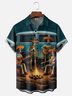 Moisture-wicking Mexican Skeleton Guitar Music Chest Pocket Casual Shirt