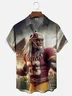 Moisture-wicking Washington State Football Art Red Warrior Chest Pocket Casual Shirt
