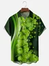 Moisture-wicking St. Patrick's Day Four Leaf Clover Chest Pocket Casual Shirt