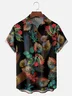 Moisture-wicking Tropical Plant Art Texture Chest Pocket Hawaiian Shirt