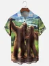 Moisture-wicking Bigfoot Spring Outing Selfie Chest Pocket Hawaiian Shirt