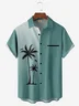 Tall Size Moisture-wicking Palm Tree Chest Pocket Hawaiian Shirt
