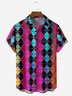 Tall Size Moisture-wicking Gradient Geomatric Chest Pocket Casual Shirt