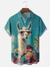 Moisture Wicking Hawaiian Vacation Alpaca Chest Pocket Hawaiian Shirt